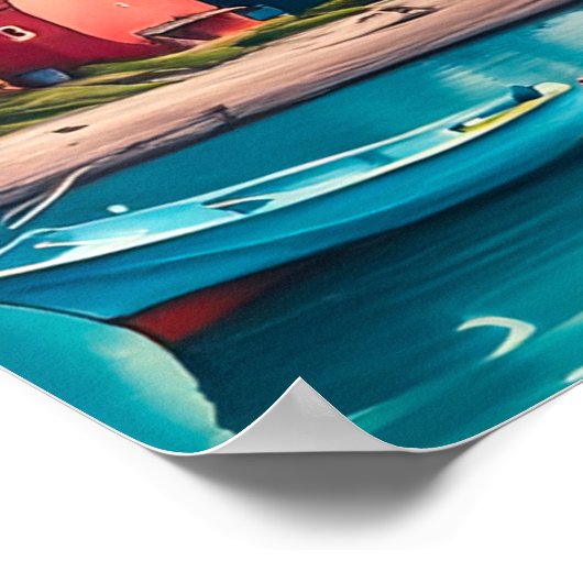 Rainbow Row of Beach Houses Poster (Ecke)