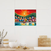 Rainbow Row of Beach Houses Poster (Küche)