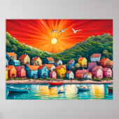 Rainbow Row of Beach Houses Poster (Vorne)