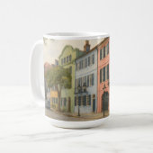 Rainbow Row von Charleston Watercolor Kaffeetasse (Vorderseite Links)