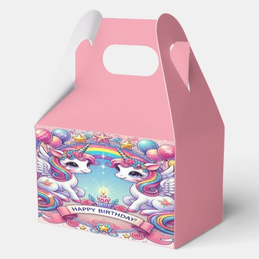 Rainbow Royalty Unicorns Geschenkschachtel (Vorderseite)