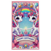 Rainbow Royalty Unicorns Kleine Geschenktüte (Rückseite)