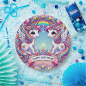 Rainbow Royalty Unicorns Pappteller (Party)