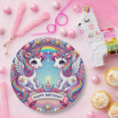 Rainbow Royalty Unicorns Pappteller (Party)