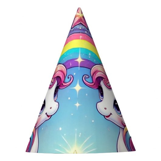 Rainbow Royalty Unicorns Partyhütchen (Vorderseite)