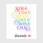 Rainbow RPG Stats Tablette Aufkleber (Blatt)