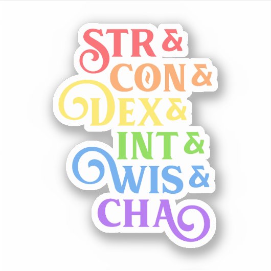 Rainbow RPG Stats Tablette Aufkleber (Vorderseite)