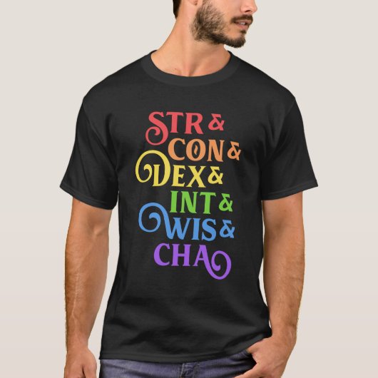 Rainbow RPG Stats Tablette T-Shirt (Vorderseite)