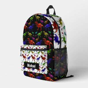 Rainbow-Rucksack von individuelle Name Dinosaur Bo Bedruckter Rucksack