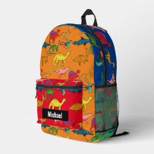 Rainbow-Rucksack von individuelle Name Dinosaur Bo Bedruckter Rucksack