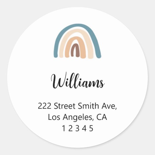 Rainbow-Rücksendeadressen-Aufkleber Runder Aufkleber (Vorderseite)