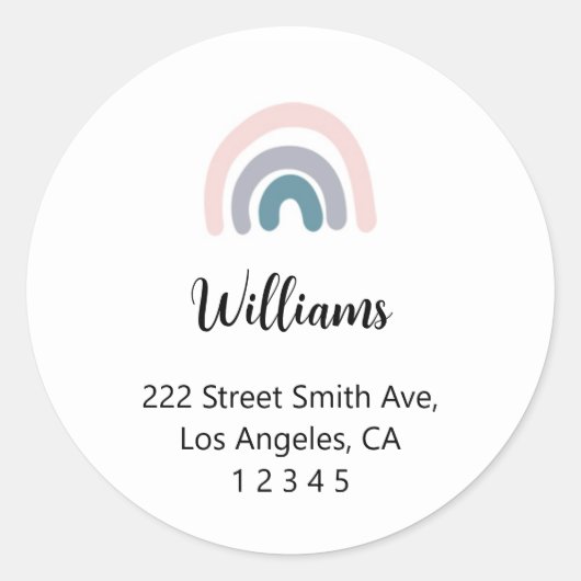Rainbow-Rücksendeadressen-Aufkleber Runder Aufkleber (Vorderseite)