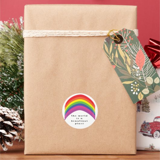 Rainbow Runder Aufkleber (Feiertag)