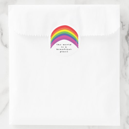 Rainbow Runder Aufkleber (Tasche)