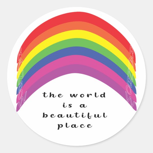 Rainbow Runder Aufkleber (Vorderseite)