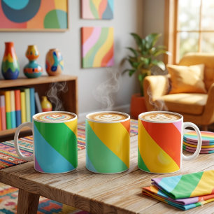 Rainbow Rush Diagonale Pride Streifen Klassische Kaffeetasse