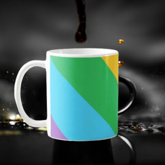 Rainbow Rush | Diagonale Streifen Klassische Tasse
