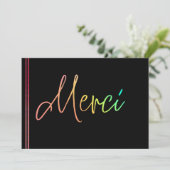 Rainbow Rustic Merci Custom Danke Cards Einladung (Stehend Vorderseite)