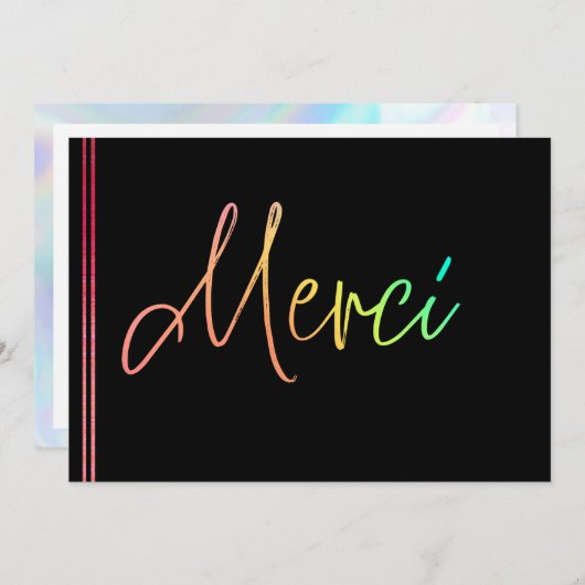 Rainbow Rustic Merci Custom Danke Cards Einladung (Vorne/Hinten)