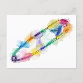 Rainbow Safety Button Postkarte