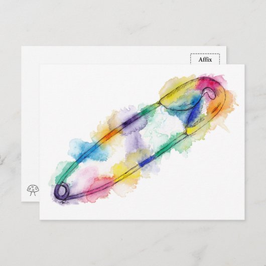 Rainbow Safety Button Postkarte (Vorne/Hinten)