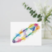 Rainbow Safety Button Postkarte (Stehend Vorderseite)