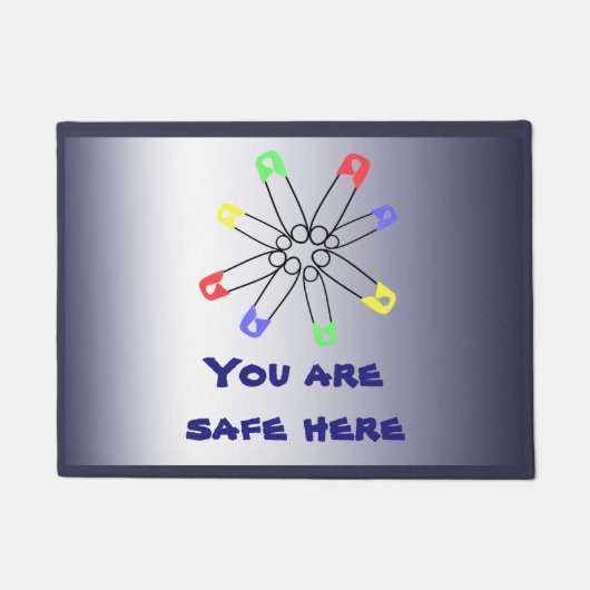 Rainbow Safety Button Solidarność Fußmatte (Vorderseite)