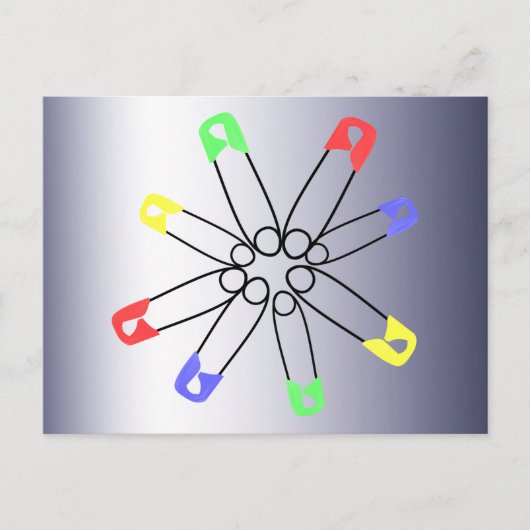Rainbow Safety Button Solidarność Postkarte (Vorderseite)