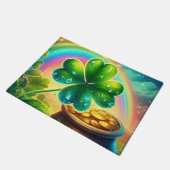 Rainbow Saint Patrick's Day Klee Fußmatte (Schrägansicht)
