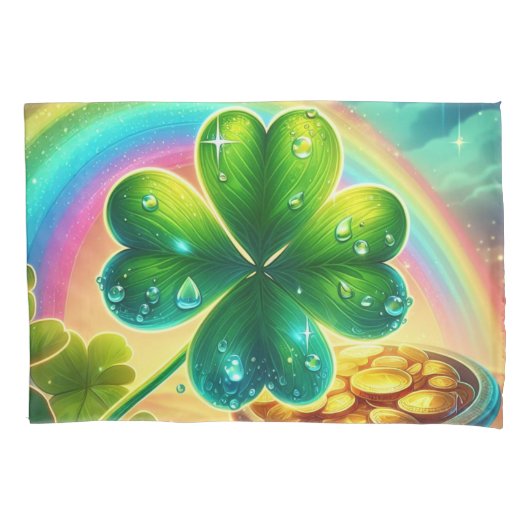 Rainbow Saint Patrick's Day Klee Kissenbezug (Vorderseite)