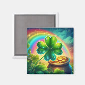 Rainbow Saint Patrick's Day Klee Magnet (Vorderseite/Rückseite)