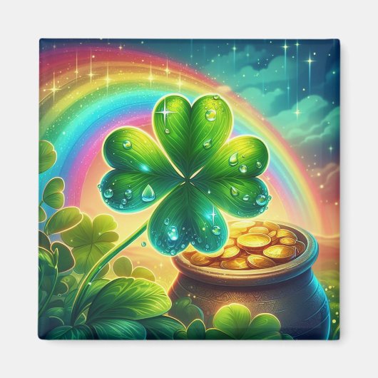 Rainbow Saint Patrick's Day Klee Magnet (Vorne)