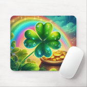Rainbow Saint Patrick's Day Klee Mousepad (Mit Mouse)