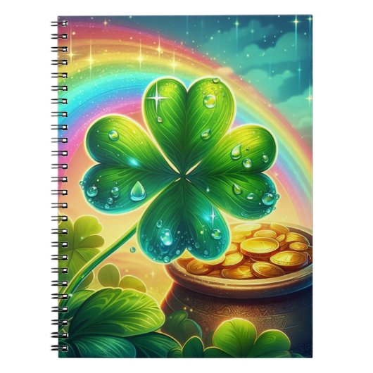Rainbow Saint Patrick's Day Klee Notizblock (Vorderseite)