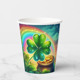 Rainbow Saint Patrick's Day Klee Pappbecher