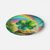 Rainbow Saint Patrick's Day Klee Pappteller (Schrägansicht)
