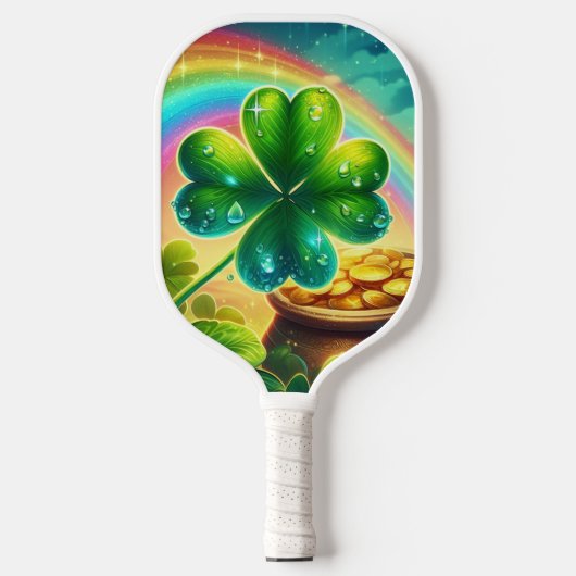 Rainbow Saint Patrick's Day Klee Pickleball Schläger (Vorderseite)