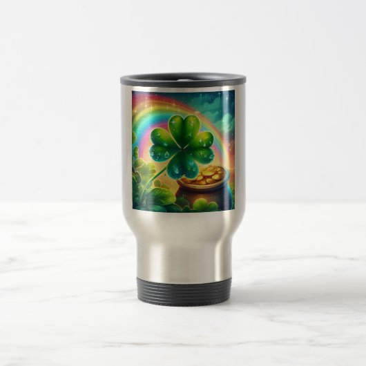Rainbow Saint Patrick's Day Klee Reisebecher (Mittel)