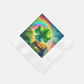 Rainbow Saint Patrick's Day Klee Serviette (Ecke)