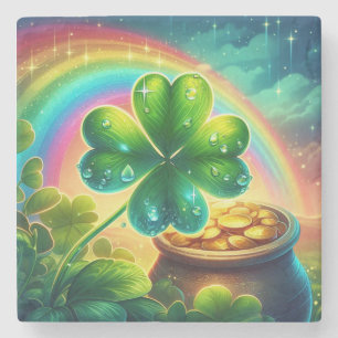 Rainbow Saint Patrick's Day Klee Steinuntersetzer