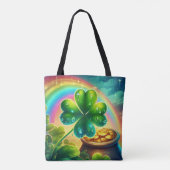 Rainbow Saint Patrick's Day Klee Tasche (Rückseite)