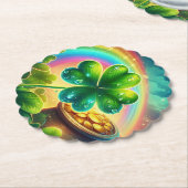 Rainbow Saint Patrick's Day Klee Untersetzer (angewinkelt)