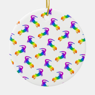 Rainbow Salamander Keramik Ornament