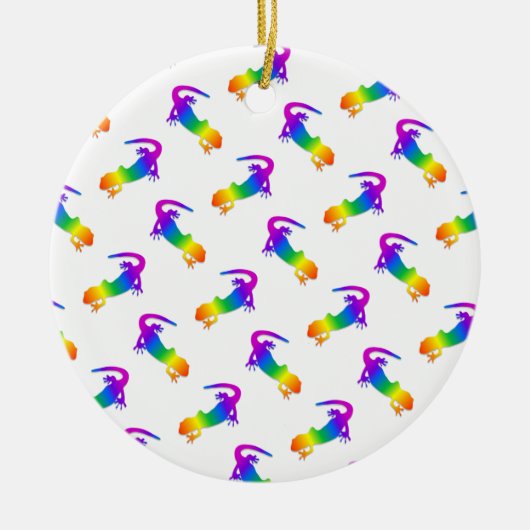Rainbow Salamander Keramik Ornament (Vorne)