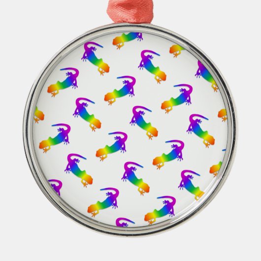 Rainbow Salamander Ornament Aus Metall (Vorne)