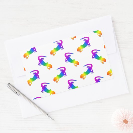 Rainbow Salamander Rechteckiger Aufkleber (Umschlag)