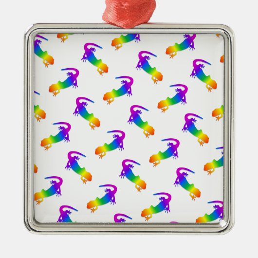 Rainbow Salamander Silbernes Ornament (Vorne)