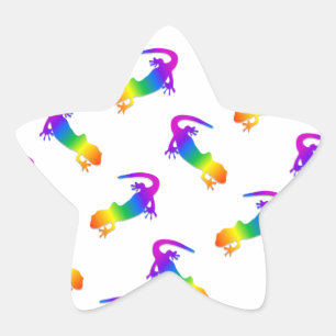 Rainbow Salamander Stern-Aufkleber