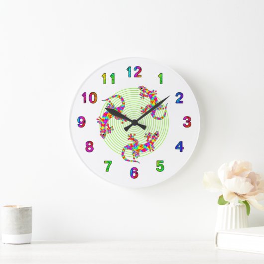 Rainbow Salamander World Große Wanduhr (Zuhause)