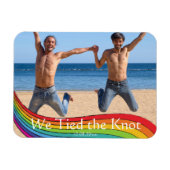 Rainbow Same Gender Foto Wedding Ankündigung Magnet (Horizontal)